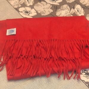 Cashmere  Red Fringe Scarf